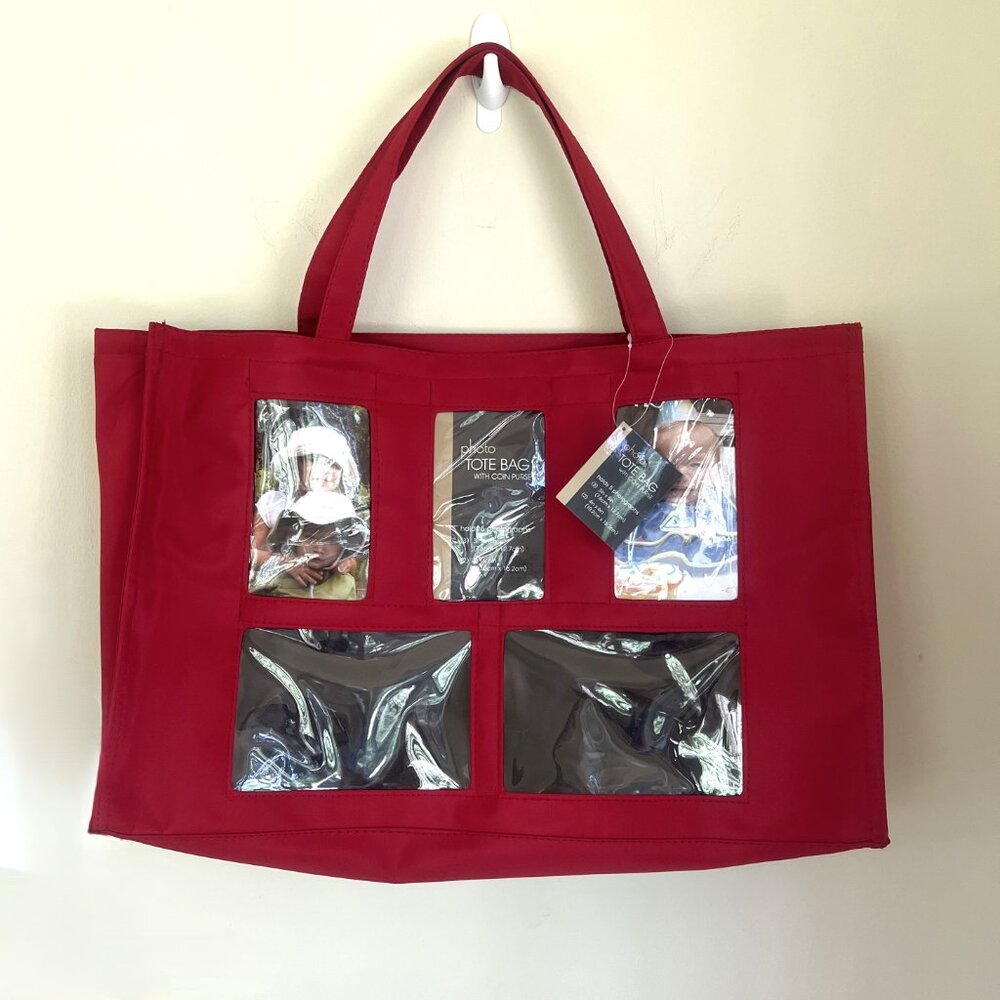 NWT Photo Tote Bag with Coin Purse, Red